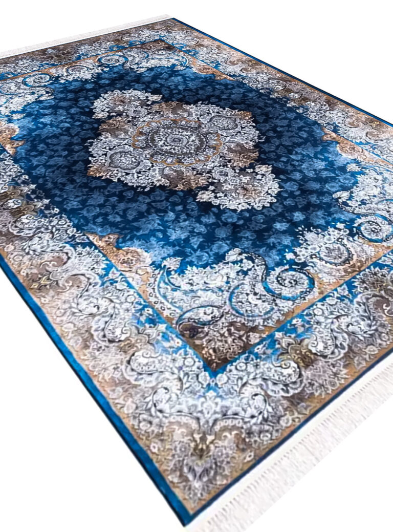 فرش کلاریس رنگ آبی 1200 شانه کد 2555007040