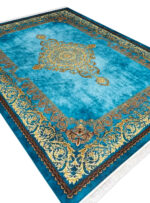 فرش کلاریس فرانسوی 1200 شانه رنگ فیروزه ای کد 25CN0170