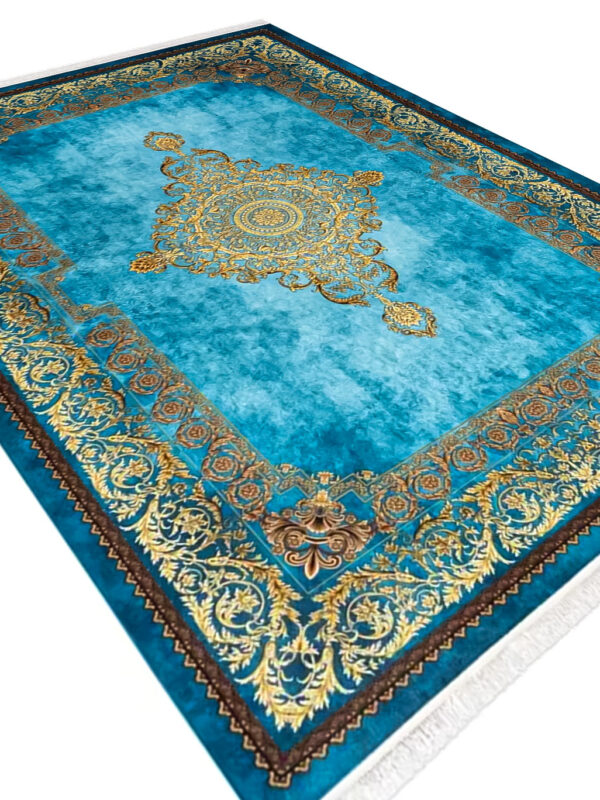 فرش کلاریس فرانسوی 1200 شانه رنگ فیروزه ای کد 25CN0170