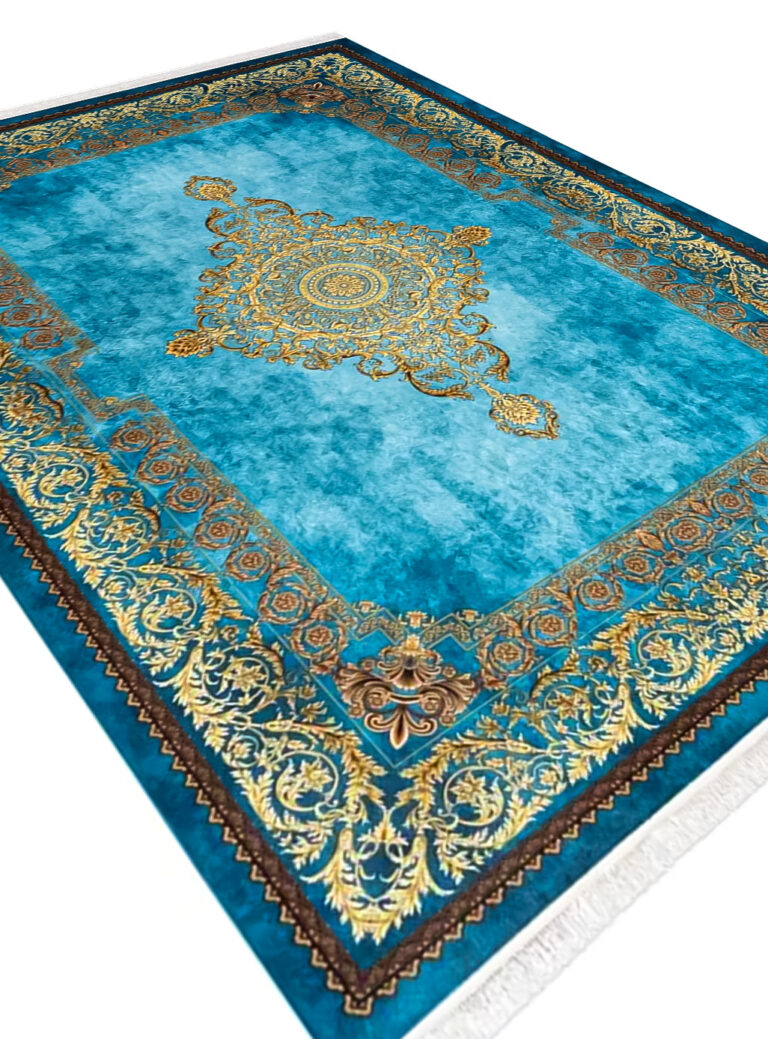 فرش کلاریس فرانسوی 1200 شانه رنگ فیروزه ای کد 25CN0170
