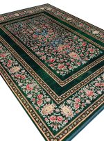 فرش هلنا طرح درختی 1200 شانه رنگ سبز معادل 77 رج دستبافت کد 25CS0290