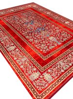 فرش هلنا طرح درختی 1200 شانه معادل 77 رج دستبافت کد 25CS0290 لاکی