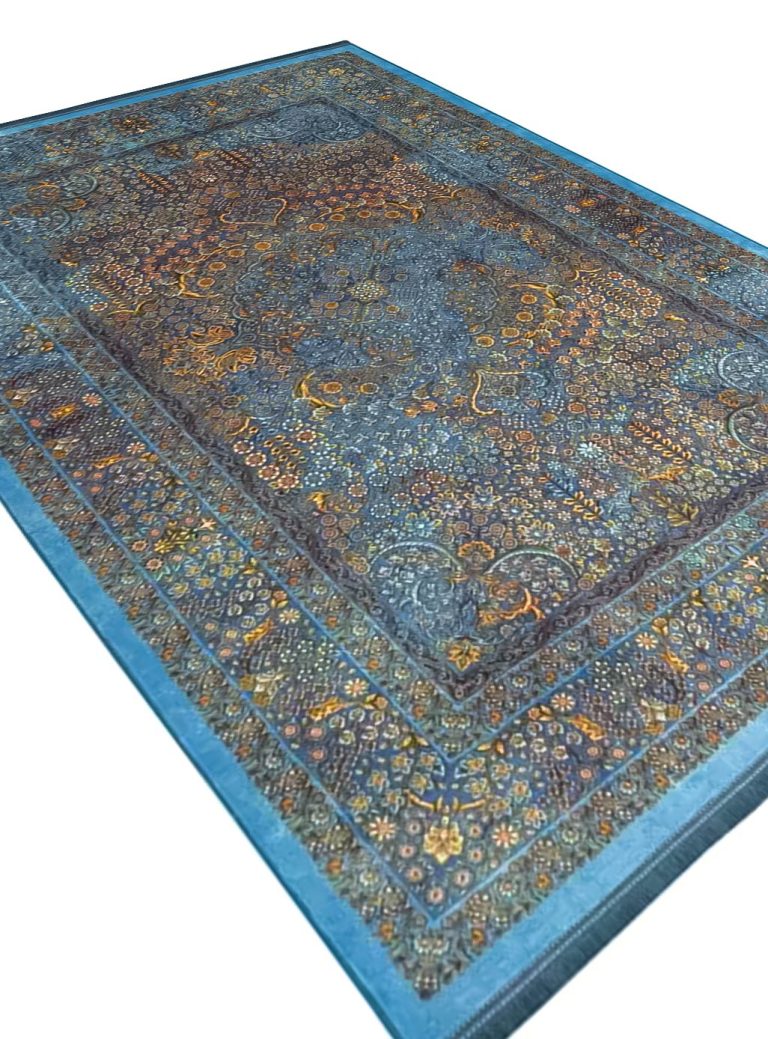 colaris-carpet-code-060فرش هلنا طرح گلستان رنگ آبی معادل 77 رج دستبافت کد 25NH0000