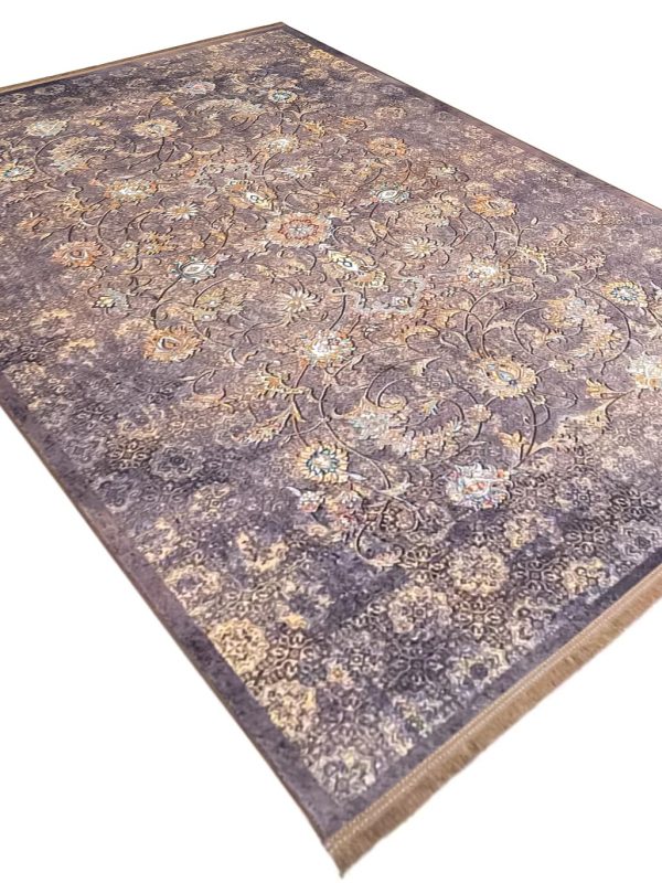 فرش هلنا طرح سوگل 77 رج دستبافت رنگ خاکستری کد 25NH0030 - فرشخونه