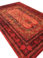 فرش هلنا طرح بهار رنگ لاکی 1200 شانه معادل 77 رج دستبافت کد 25NH0060