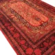 فرش هلنا طرح بهار رنگ لاکی 1200 شانه معادل 77 رج دستبافت کد 25NH0060