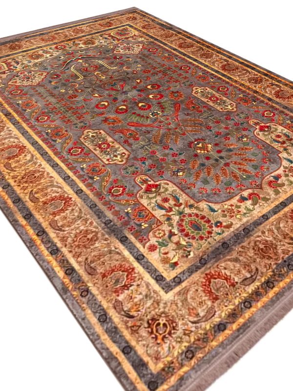 فرش هلنا طرح سلطان رنگ طوسی 1200 شانه کد 25NH0070 - فرشخونه