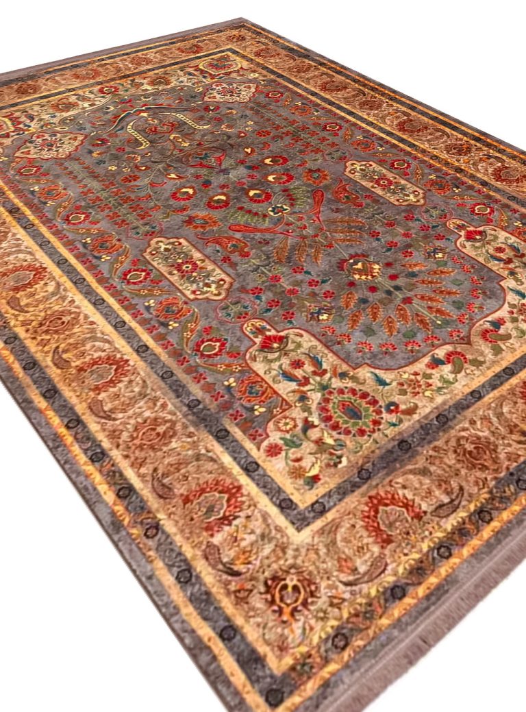 فرش هلنا طرح سلطان رنگ طوسی 1200 شانه کد 25NH0070 - فرشخونه