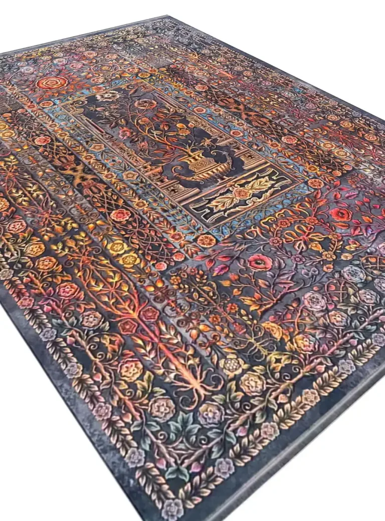 فرش هلنا طرح گلدانی رنگ طوسی 1200 شانه کد 25TT0020