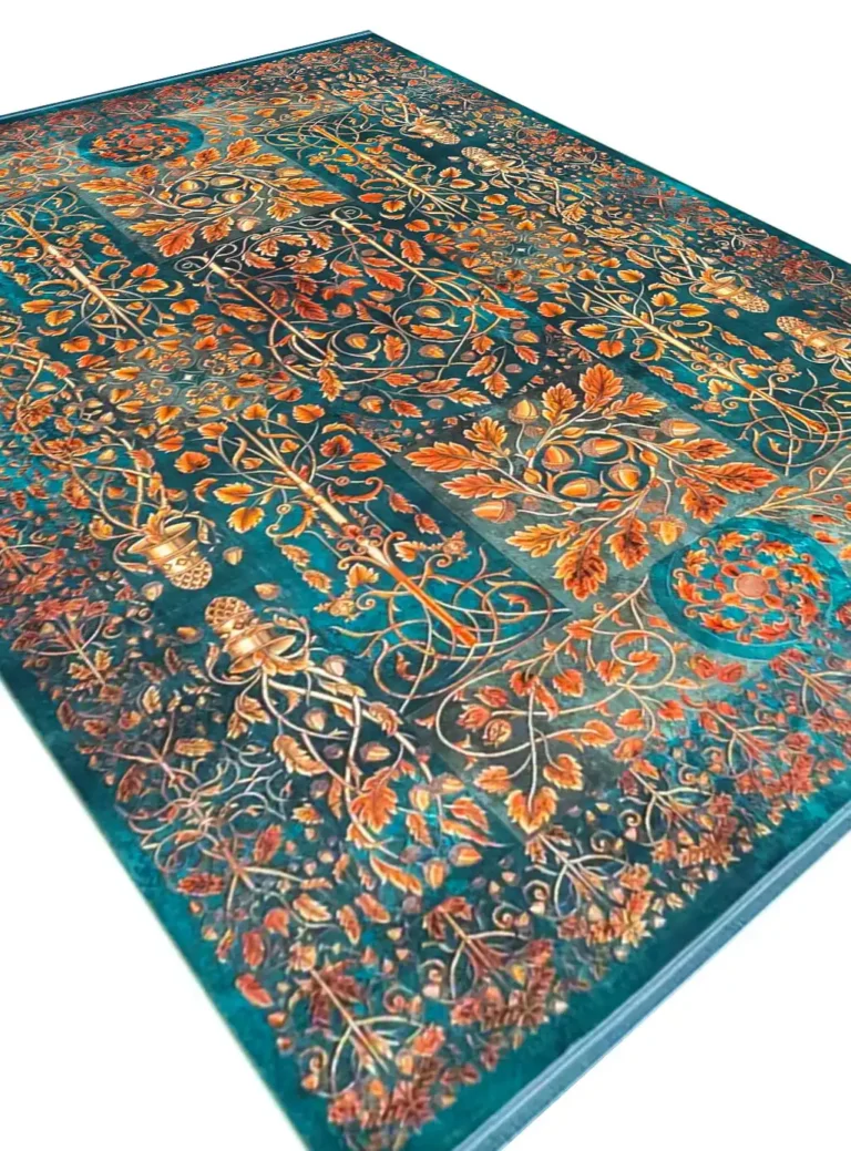 فرش هلنا طرح درختی رنگ سبز 1200 شانه کد 25TT0030