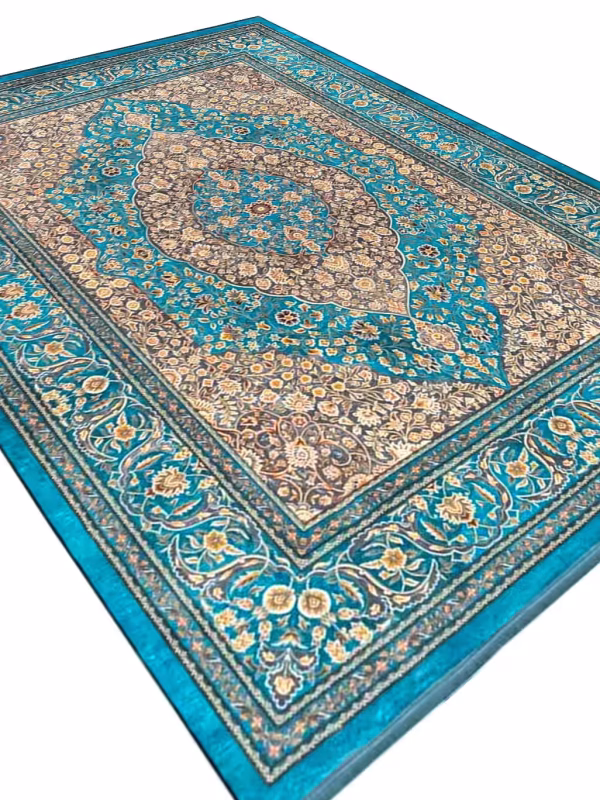 فرش هلنا طرح پوران رنگ فیروزه ای 1200 شانه کد 25TT0070 - فرشخونه
