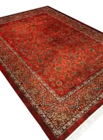 فرش کلاریس طرح افشان رزا رنگ لاکی 1200 شانه کد 25CN0110