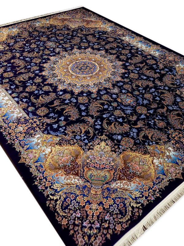فرش تندیس طرح ساهر رنگ سرمه ای 1500 شانه کد 3146