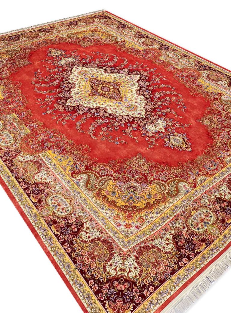 فرش تندیس طرح سینا رنگ عنابی 1500 شانه کد 4138 - فرشخونه