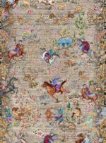 فرش تندیس طرح شکارگاه رنگ خاکستری 1500 شانه کد 20CT0000 - Image 4
