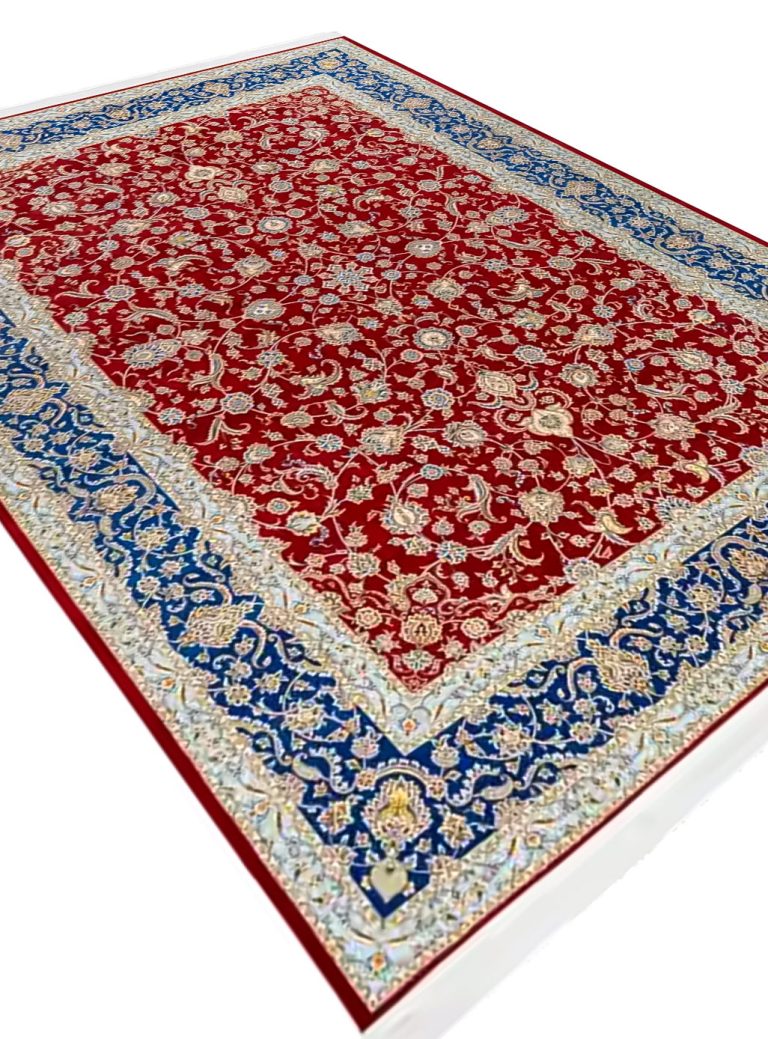 فرش تندیس افشان طرح پرسان رنگ لاکی 1500 شانه کد 20CC0000 - فرشخونه