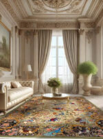فرش تندیس طرح شکارگاه رنگ سبز 1500 شانه کد 20CT0000 - Image 8