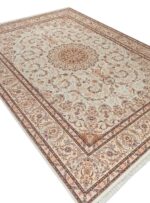 فرش تندیس رنگ کرم 1500 شانه کد 20NC0050