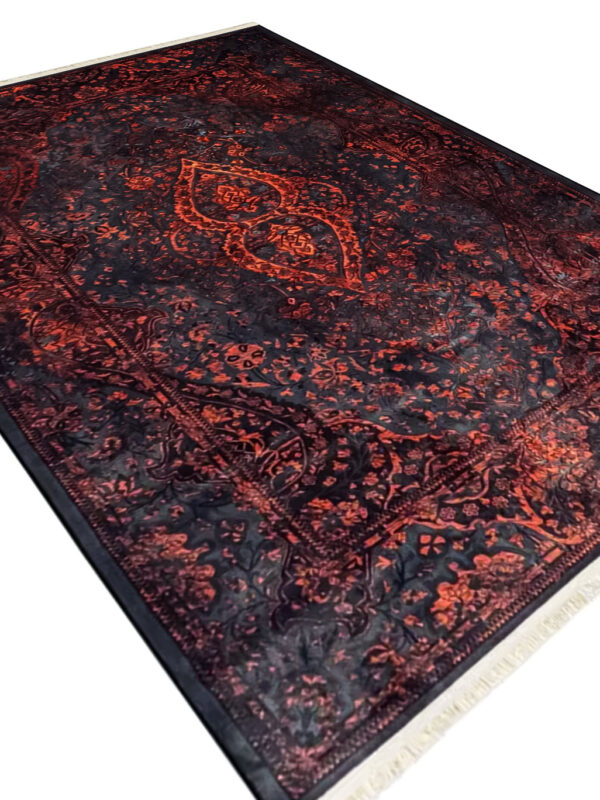فرش کلاریس کهنه نما رنگ دودی 1000 شانه کد 25NB0090