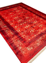 گبه ماشینی طرح ترکمن گلدار 1000 شانه رنگ لاکی کد 900452