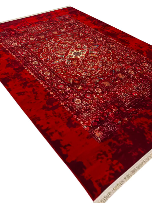 فرش کلاریس کهنه نما طرح سنتی باغ گلستان 1000 شانه کد 901409