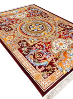 فرش طرح نگین رنگ لاکی 1200 شانه کد 2555020034