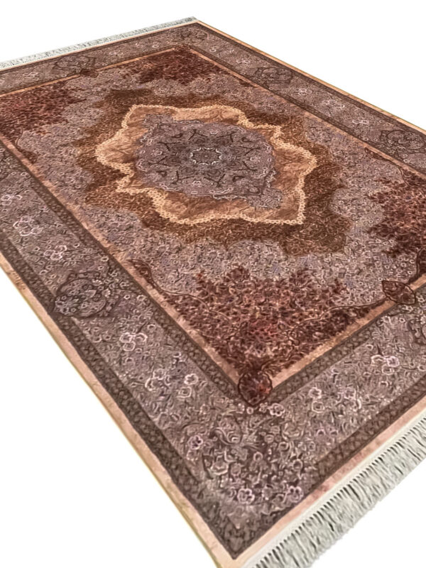 فرش ماشینی طرح شادی رنگ نسکافه ای 1200 شانه کد 2555037017