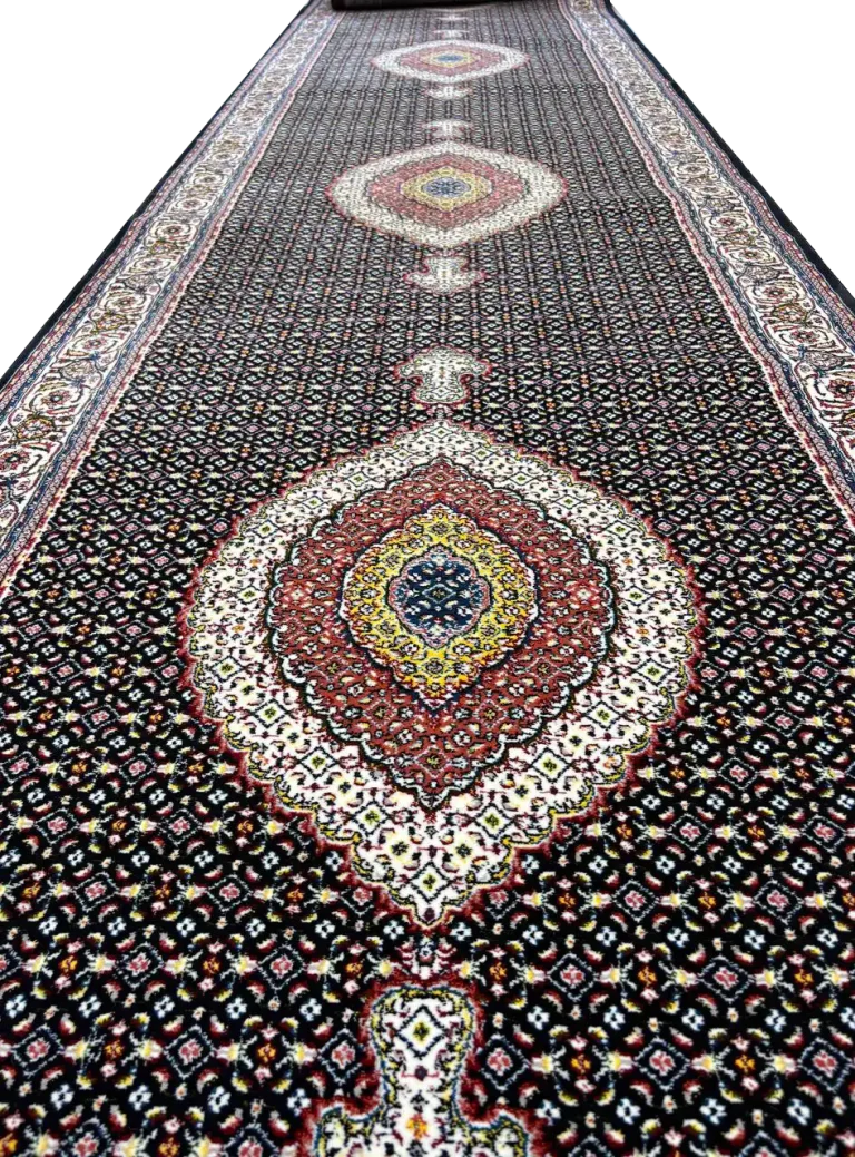 فرش کناره ریز ماهی سرمه ای کد 10924