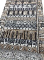 کناره گلیم ماشینی طرح سنتی رنگ بادامی کد 1017 - Image 2