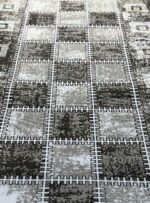 کناره گلیم ماشینی طرح خشتی رنگ دودی کد 1102 - Image 2