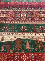 فرش کناره گبه طرح بلوچ لاکی کهنه نما 700 شانه کد 0220 - Image 3
