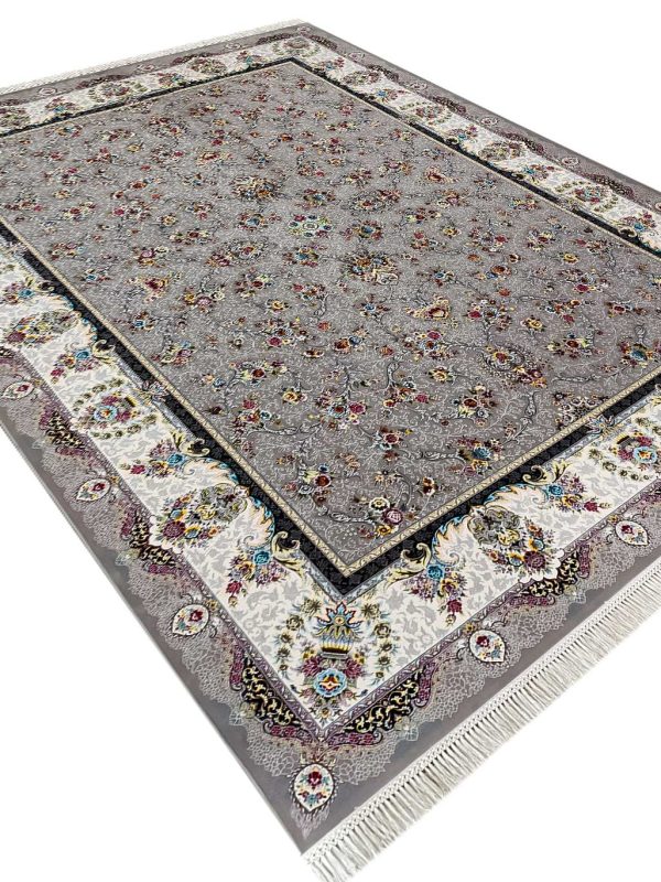 فرش ارغوان رنگ فیلی گل برجسته 1200 شانه کد54F20600 - فرشخونه