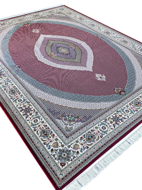 فرش طرح ریز ماهی 1200 شانه کد 201039 رنگ لاکی