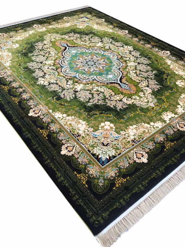 فرش طرح پرتو 1200 شانه غیر برجسته کد 44F210367 سبز