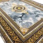 فرش طرح ژینوس وینتیج 1200 شانه غیر برجسته طلاکوب فرانسوی کد 877 کرم