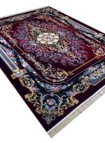 فرش طرح ملودی وینتیج 1200 شانه غیر برجسته طلاکوب کد 883 لاکی