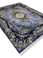 فرش طرح ملودی وینتیج 1200 شانه غیر برجسته طلاکوب کد 883 فیلی