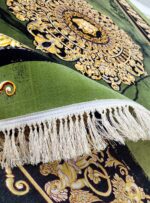 فرش ورساچه وینتیج طرح ابروبادی طلاکوب 1200 شانه فلت کد 884 - Image 18