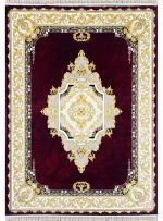 فرش طرح رزتا 1200 شانه غیر برجسته طلاکوب کد 886 لاکی