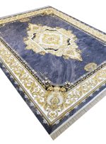 فرش طرح رزتا 1200 شانه غیر برجسته طلاکوب کد 886 فیلی