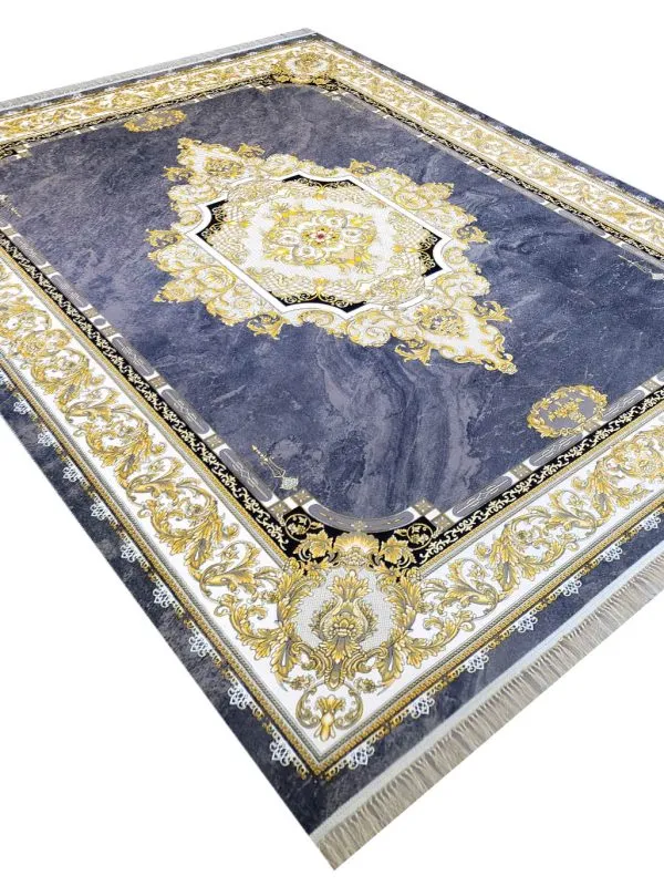 فرش طرح رزتا 1200 شانه غیر برجسته طلاکوب کد 886 فیلی