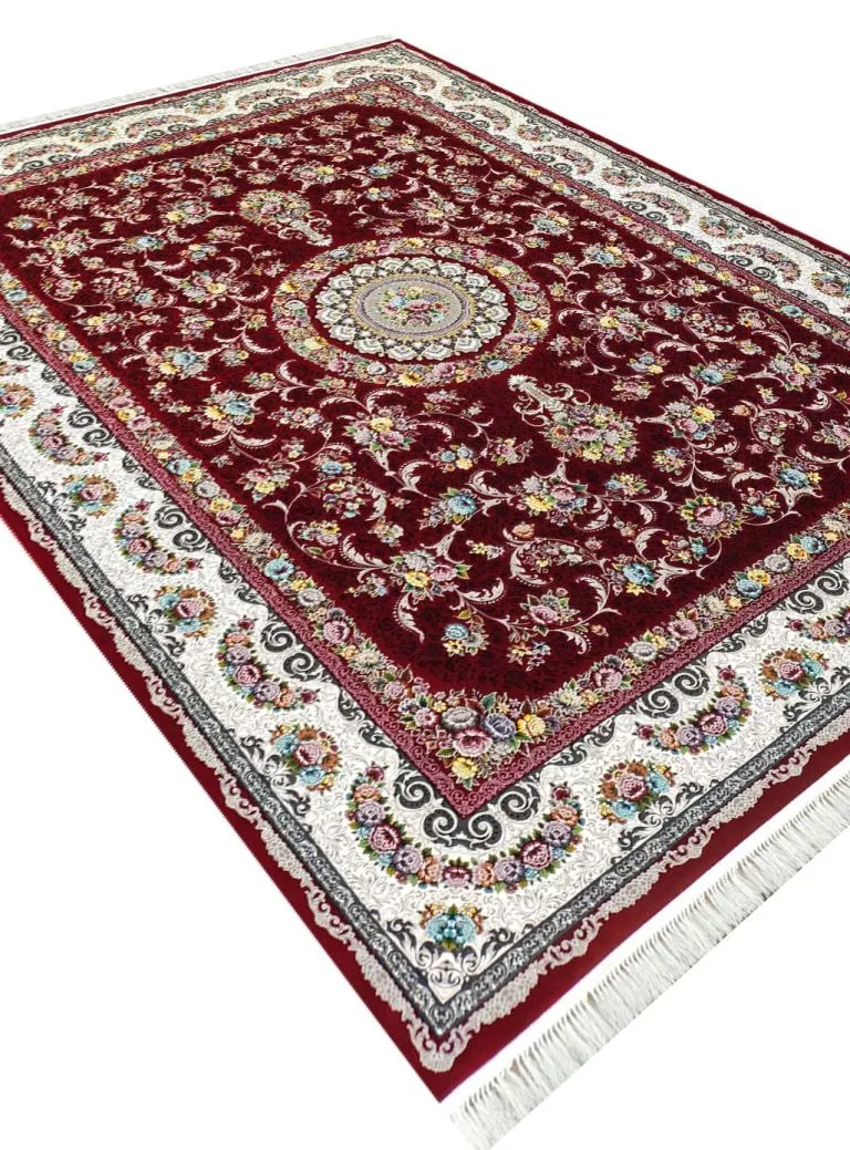 فرش طرح گل افشان 1200 شانه کد 20914 لاکی