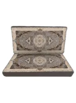 پشتی ماشینی ترنج دار طرح فریما دودی زغالی 1200 برجسته کد 3338 - Image 3