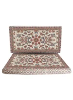 پشتی ماشینی 700 شانه طرح افشان گل رز رنگ کرم کد 1665 - Image 3