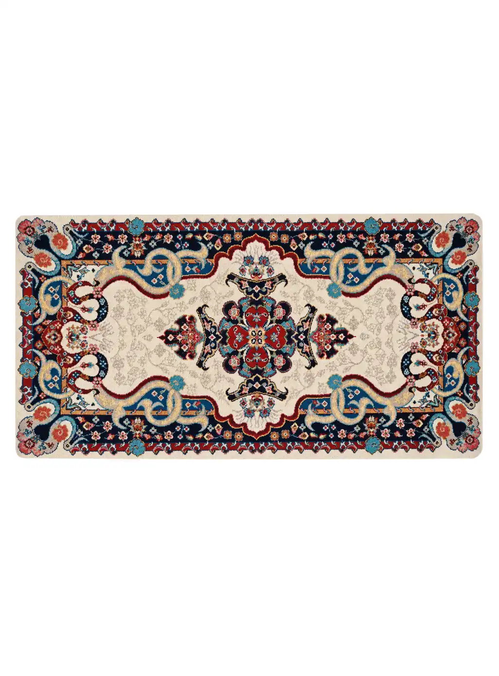 47P701674-Carpet-back- pillow-700-Reeds-farshkhooneh-2 پشتی ماشینی سنتی کاشان طرح سلطان آباد رنگ کرم 700 شانه کد 1674