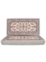 پشتی ماشینی افشان برجسته طرح تاج رنگ کرم 1200 شانه کد 3315 - Image 2