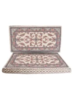 پشتی ماشینی افشان برجسته طرح تاج رنگ کرم 1200 شانه کد 3315 - Image 3