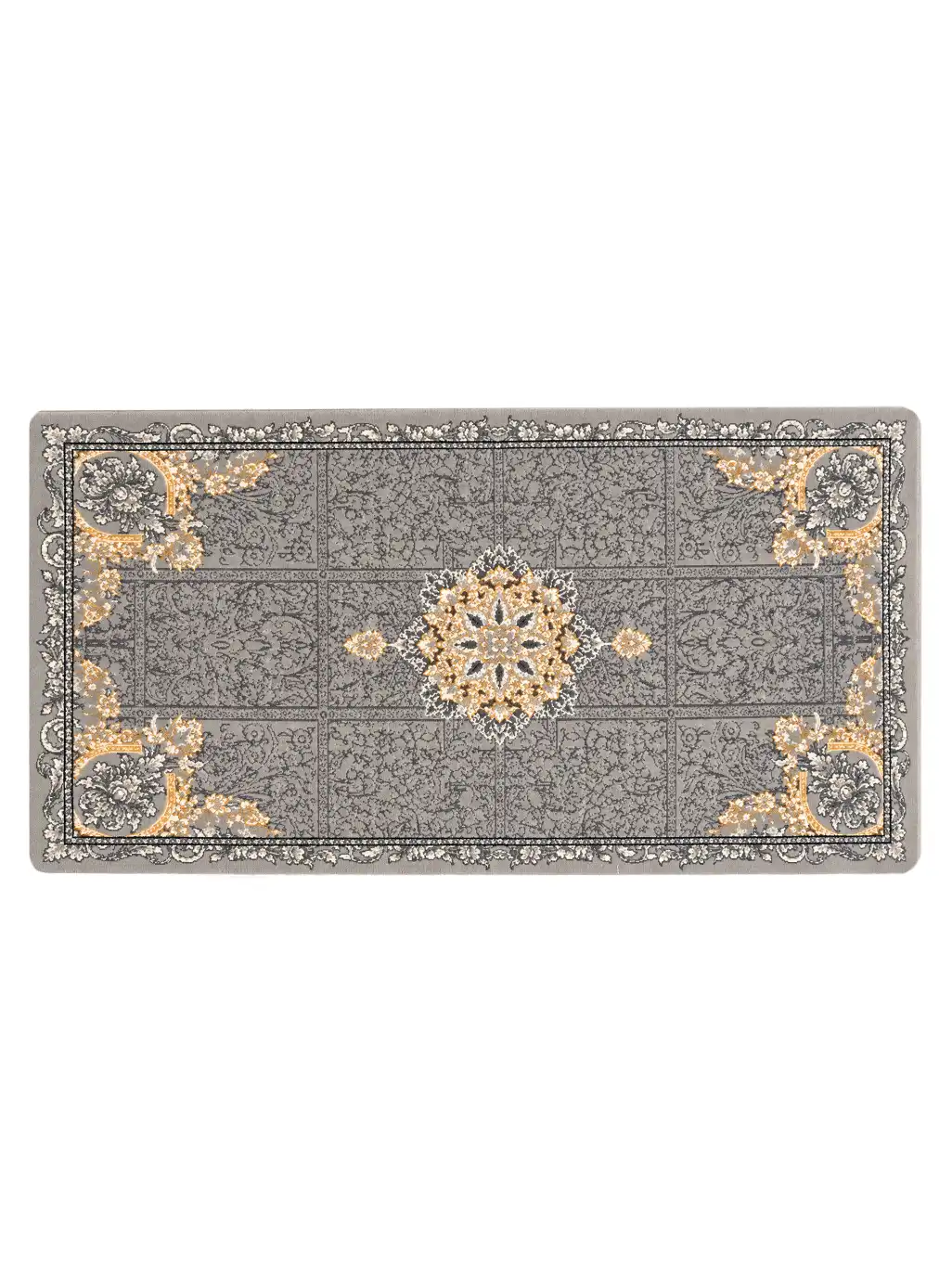 47P70469-Carpet-back- pillow-700-Reeds-farshkhooneh2 پشتی ماشینی طرح پیچک رنگ نقره ای 700 شانه کد 469 - Image 1