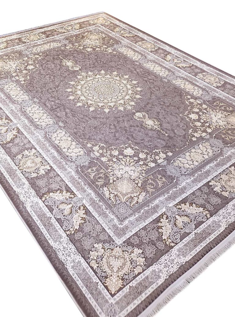 فرش طلاکوب طرح وینتیج 1200 شانه گل برجسته کد 73491
