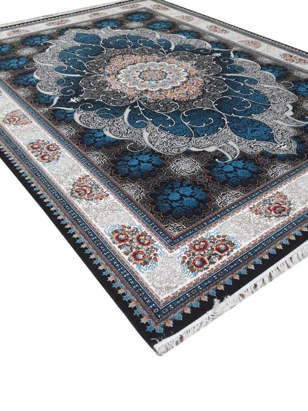 فرش طرح چکاوک سرمه ای 500 شانه کد 51F50397